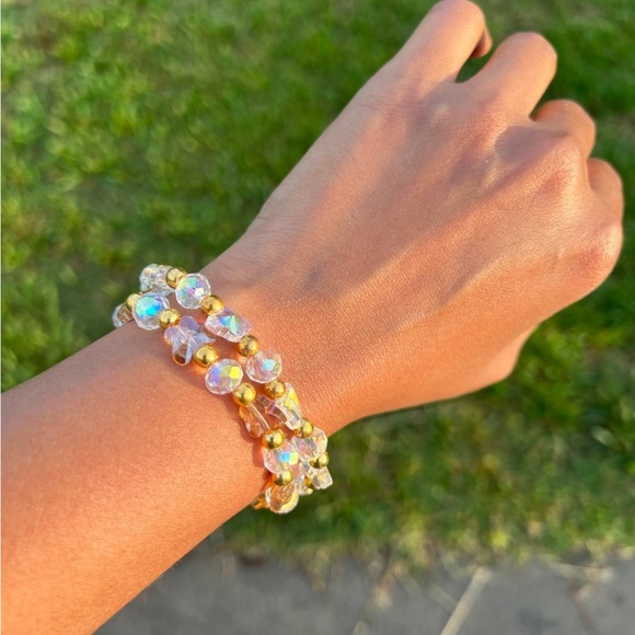 Handmade swarovski butterfly beads elastic bracelets - lot of 2 - Picture 11 of 11